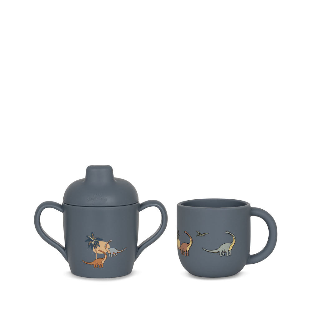 Konges Sløjd Silicone Sippy Cup & Cup Set - Dino