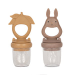 Konges Sløjd Silicone Fruit Feeding Pacifier Bunny & Lemon - Hortensia / Almond