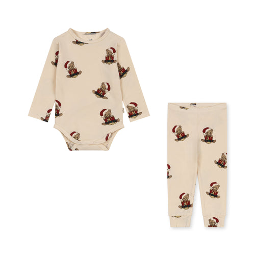 Konges Sløjd Basic Body And Pants Set GOTS - Christmas Teddy