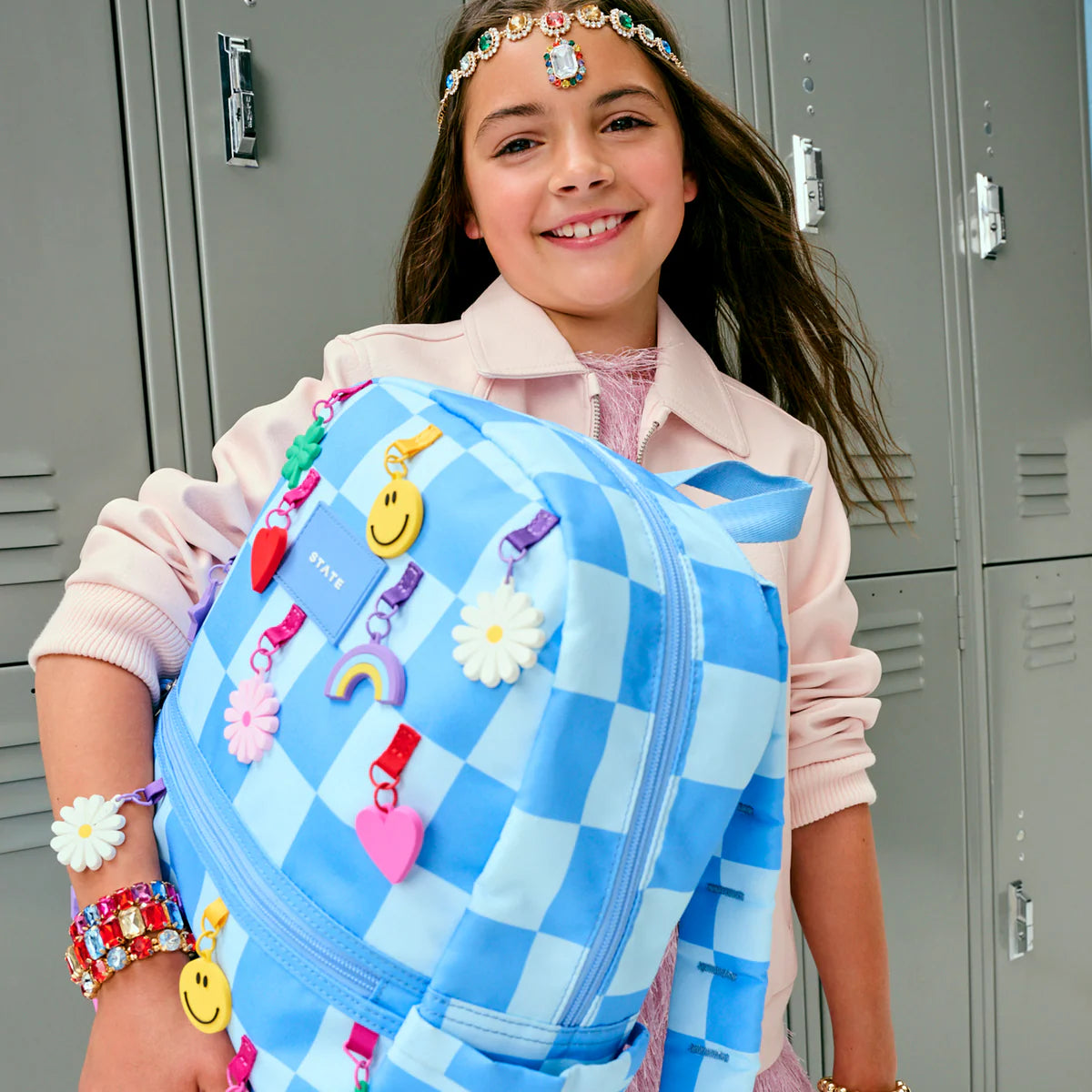 State Bags Kane Backpack - Charms Blue Check