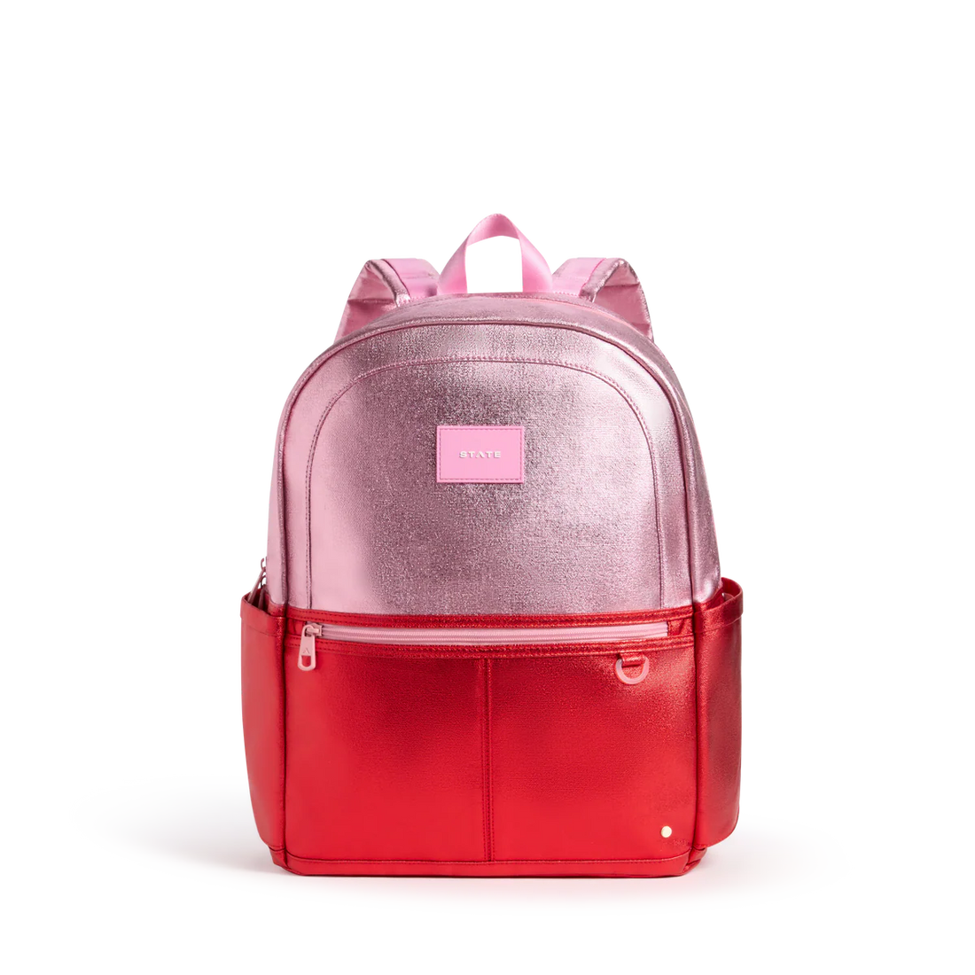 State Bags Kane Double Pocket Large Backpack - Pink/Red Color block