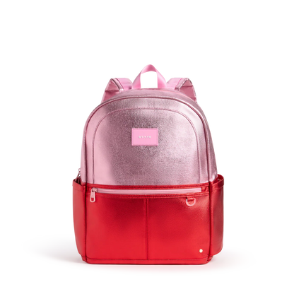 State Bags Kane Double Pocket Large Backpack - Pink/Red Color block