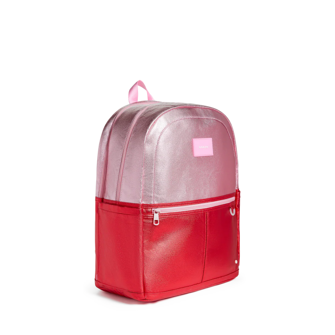 State Bags Kane Double Pocket Large Backpack - Pink/Red Color block
