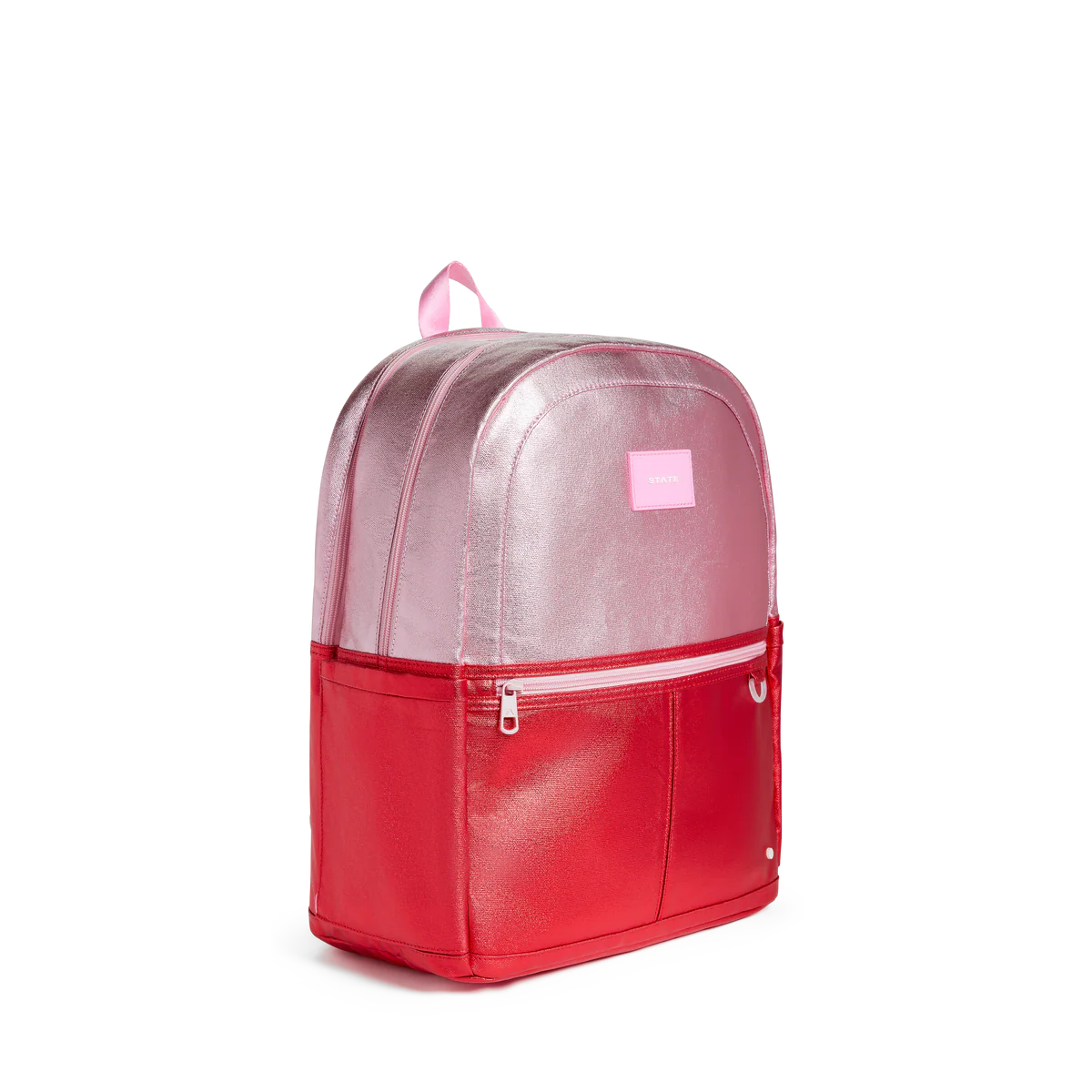 State Bags Kane Double Pocket Large Backpack - Pink/Red Color block