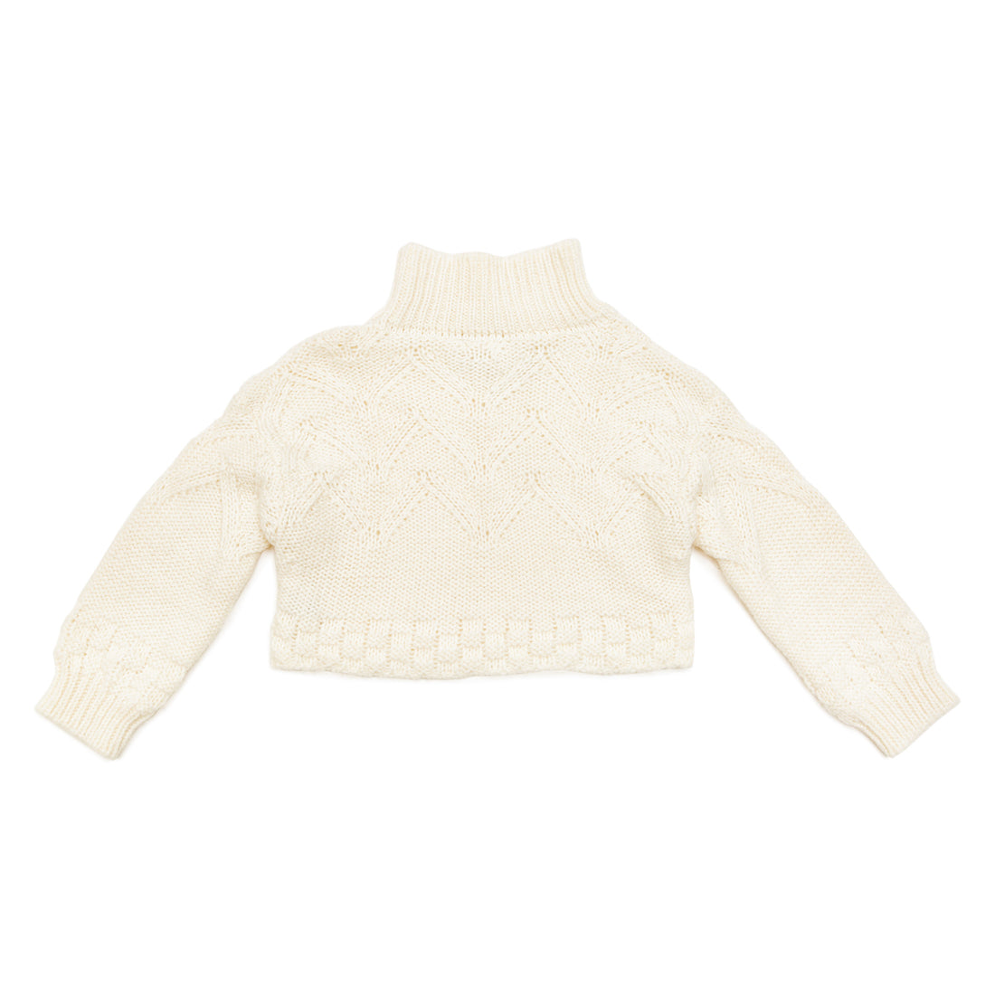 Little Creative Factory Tricot Zig Zag Turtleneck Sweater - Cream
