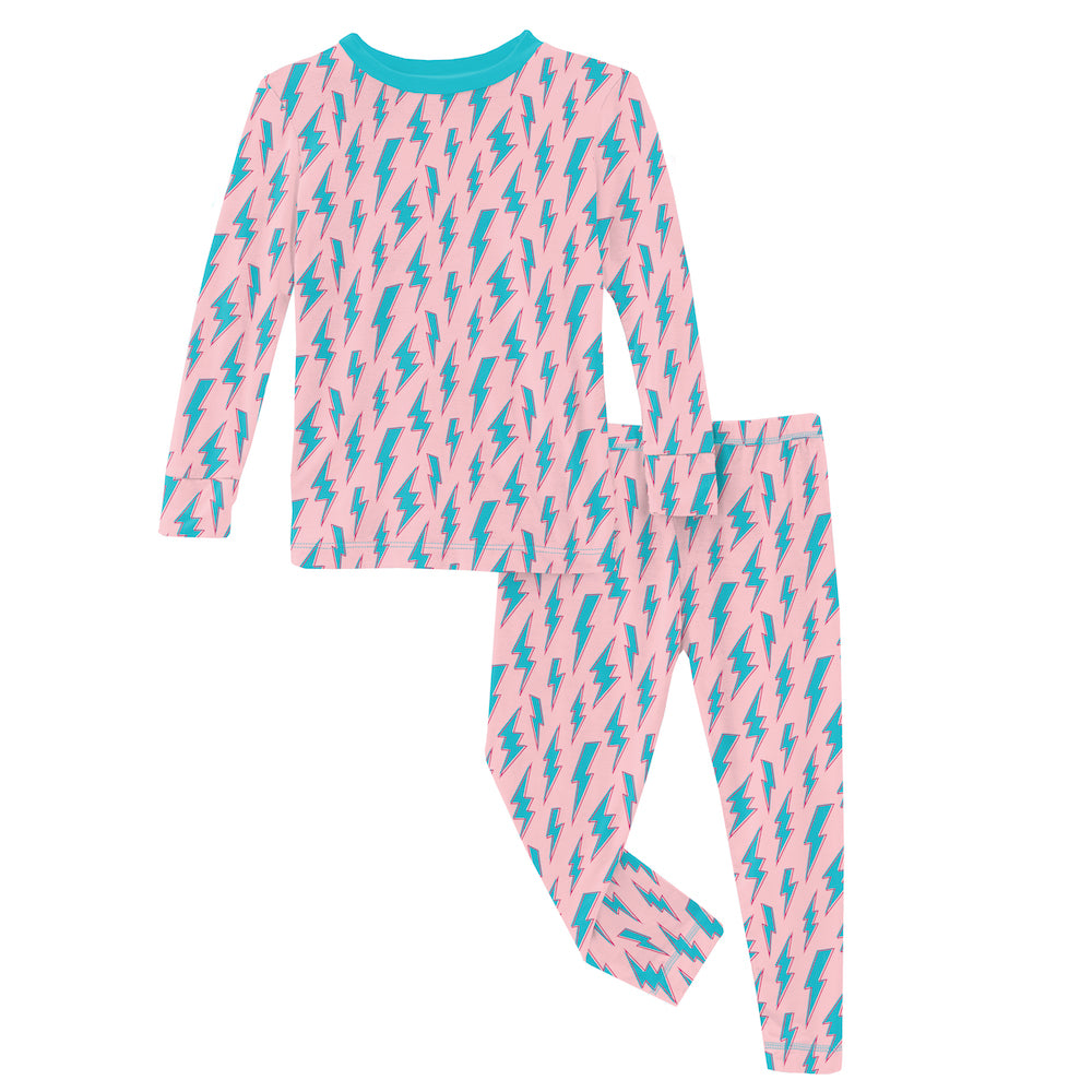 Kickee Pants Print Long Sleeve Pajama Set - Lotus Lightning