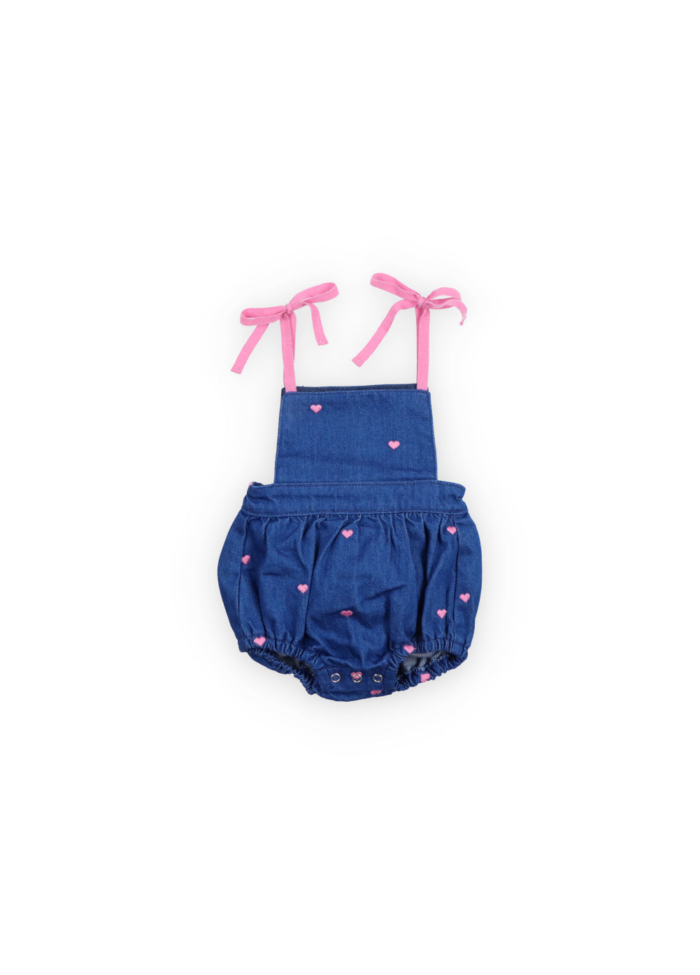 The New Society Lys Baby Romper - Hearts Light Denim