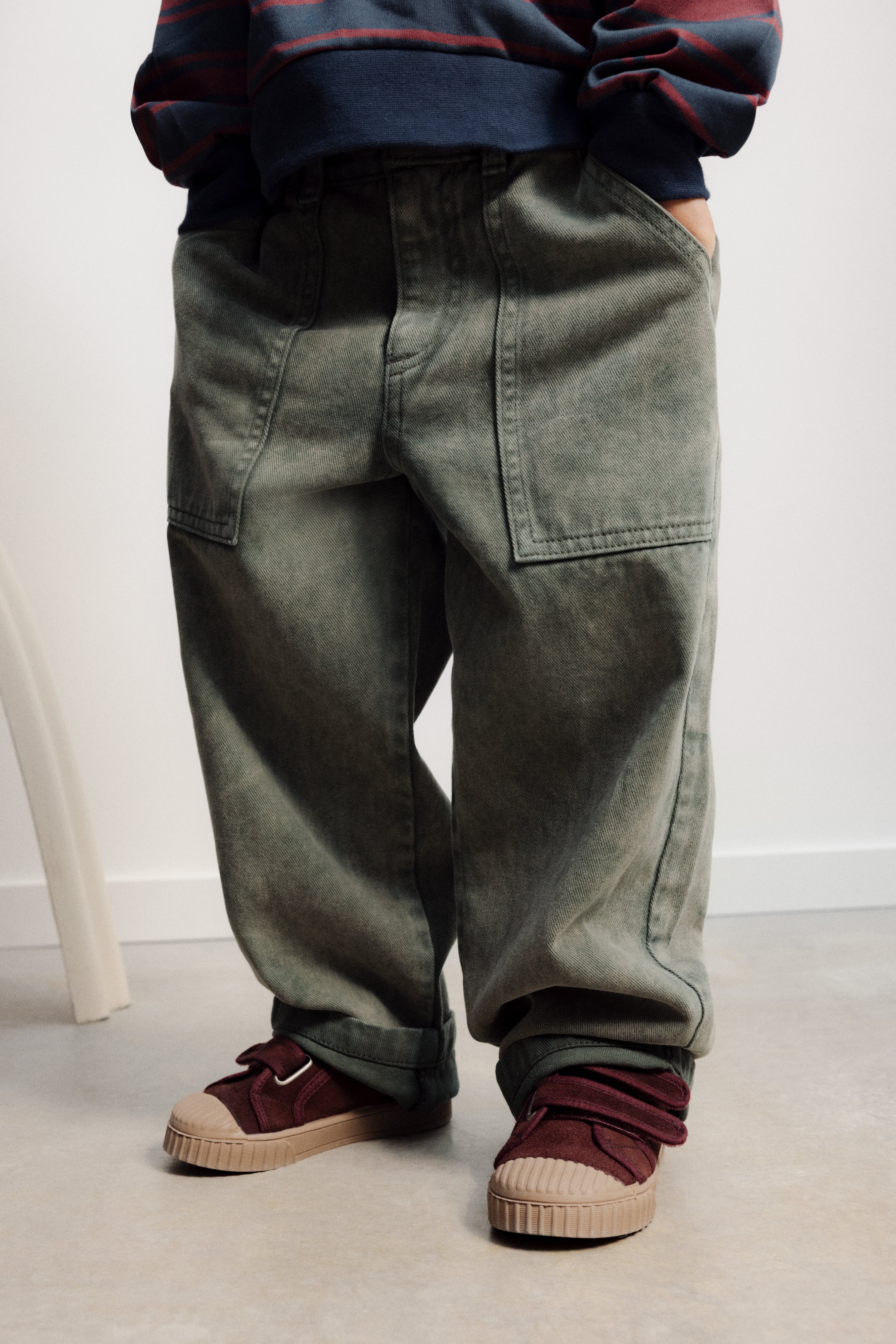 The New Society TNS Denim Baggy Pant - Tea Leaf