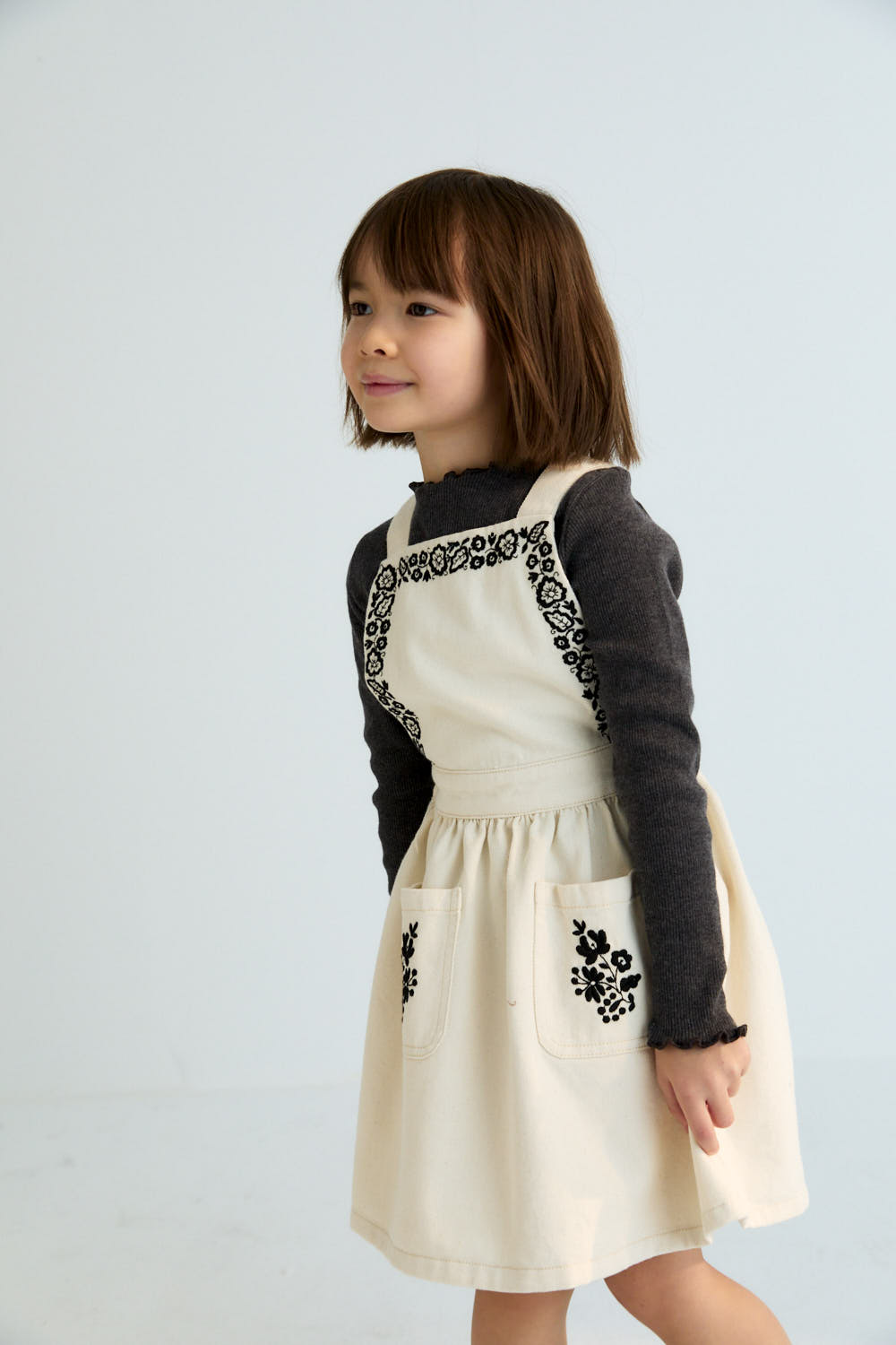 The New Society Tamara Pinafore Dress - Moonlight White
