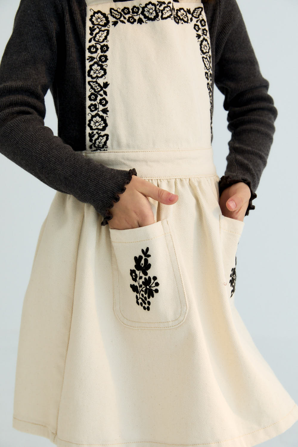 The New Society Tamara Pinafore Dress - Moonlight White