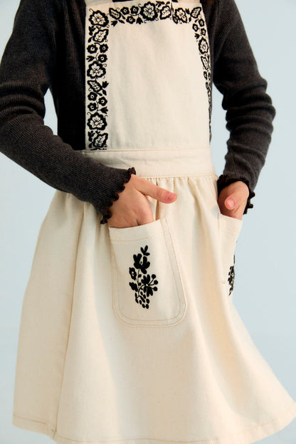The New Society Tamara Pinafore Dress - Moonlight White