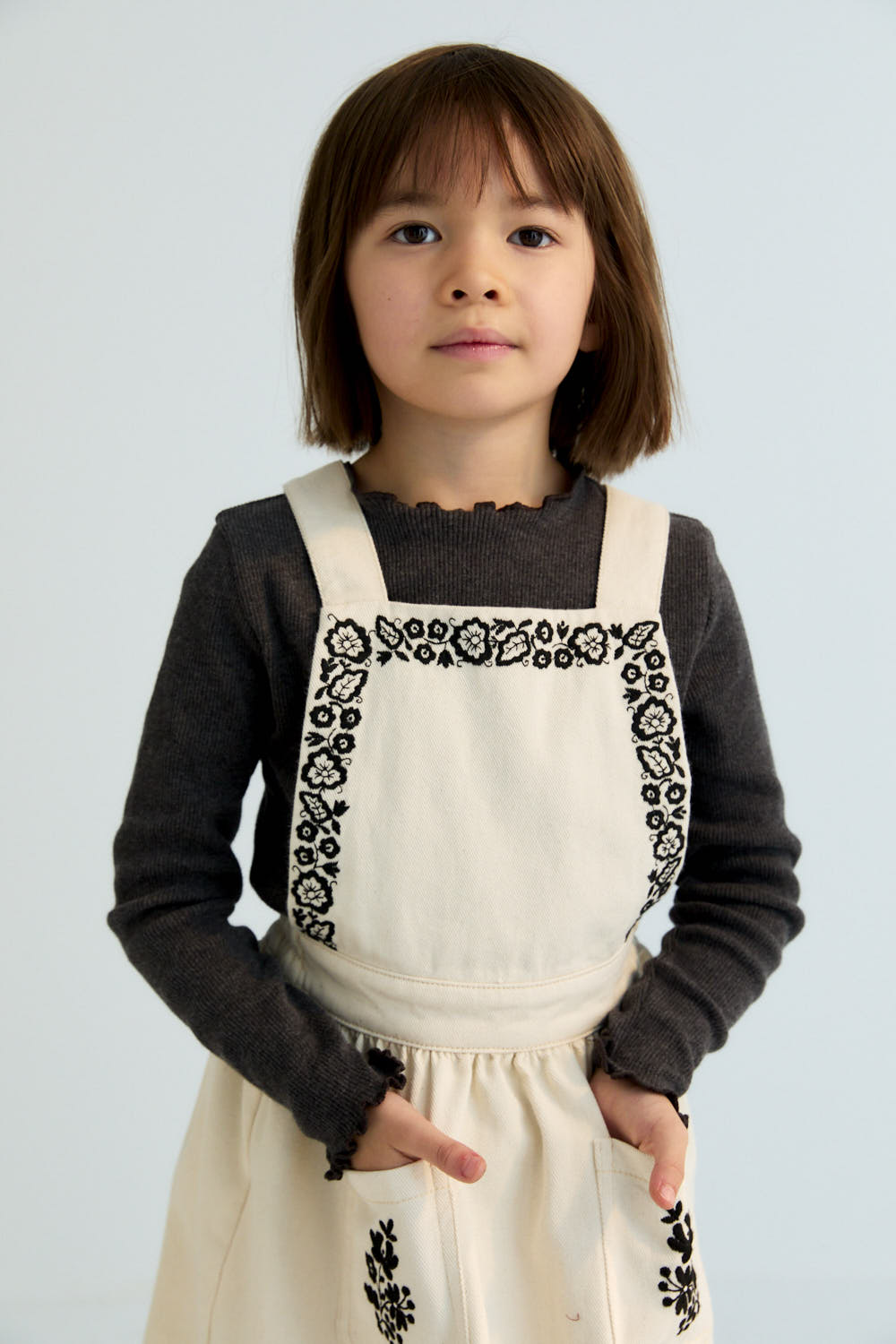 The New Society Tamara Pinafore Dress - Moonlight White