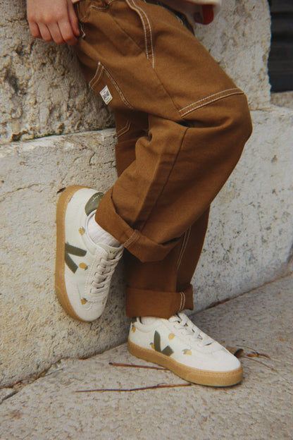 Veja X Konges Sløjd Small Volley Leather Sneakers - Lemon Argile