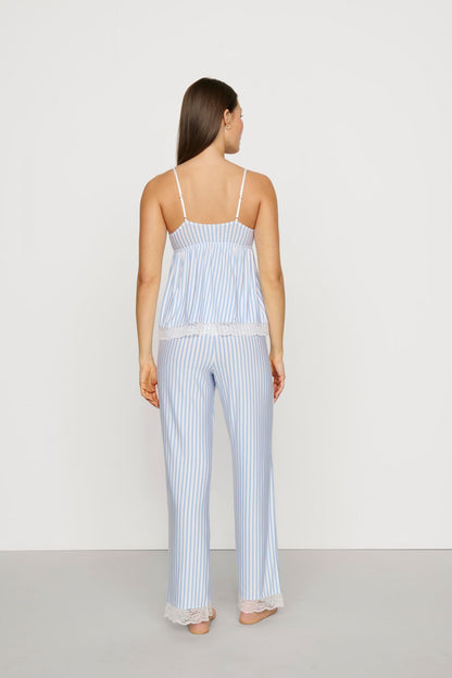 Eberjey Isla Cami And Pant Set - Ragata Stripe / White Summer