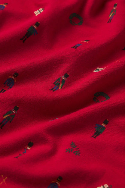 Eberjey Gisele Printed Relaxed Short Pj Set - Nutcracker Holly Red/Ivory