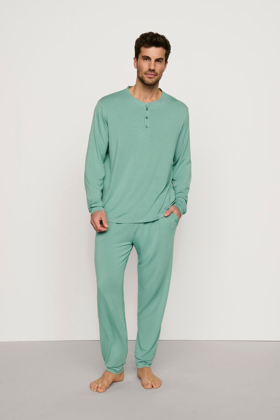 Eberjey Henry Long PJ Set - Seagrass