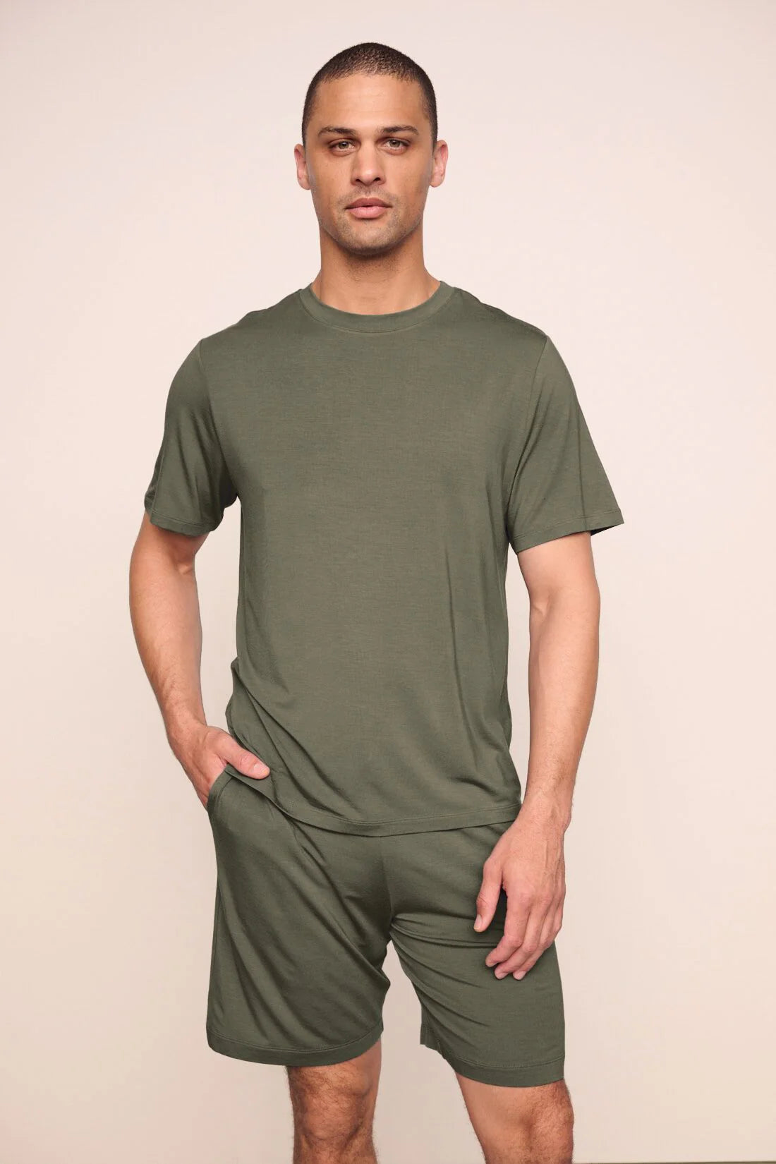 Eberjey Henry Short PJ Set - Smokey Olive