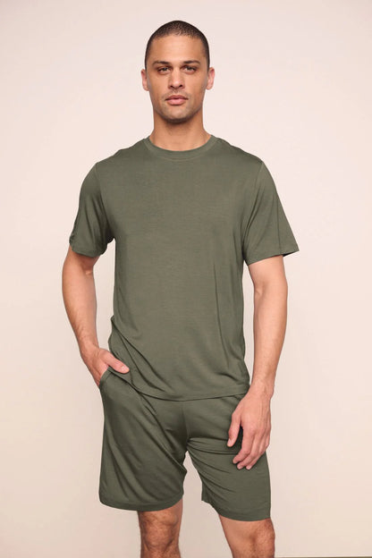 Eberjey Henry Short PJ Set - Smokey Olive