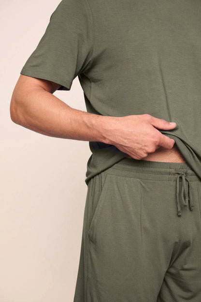 Eberjey Henry Short PJ Set - Smokey Olive
