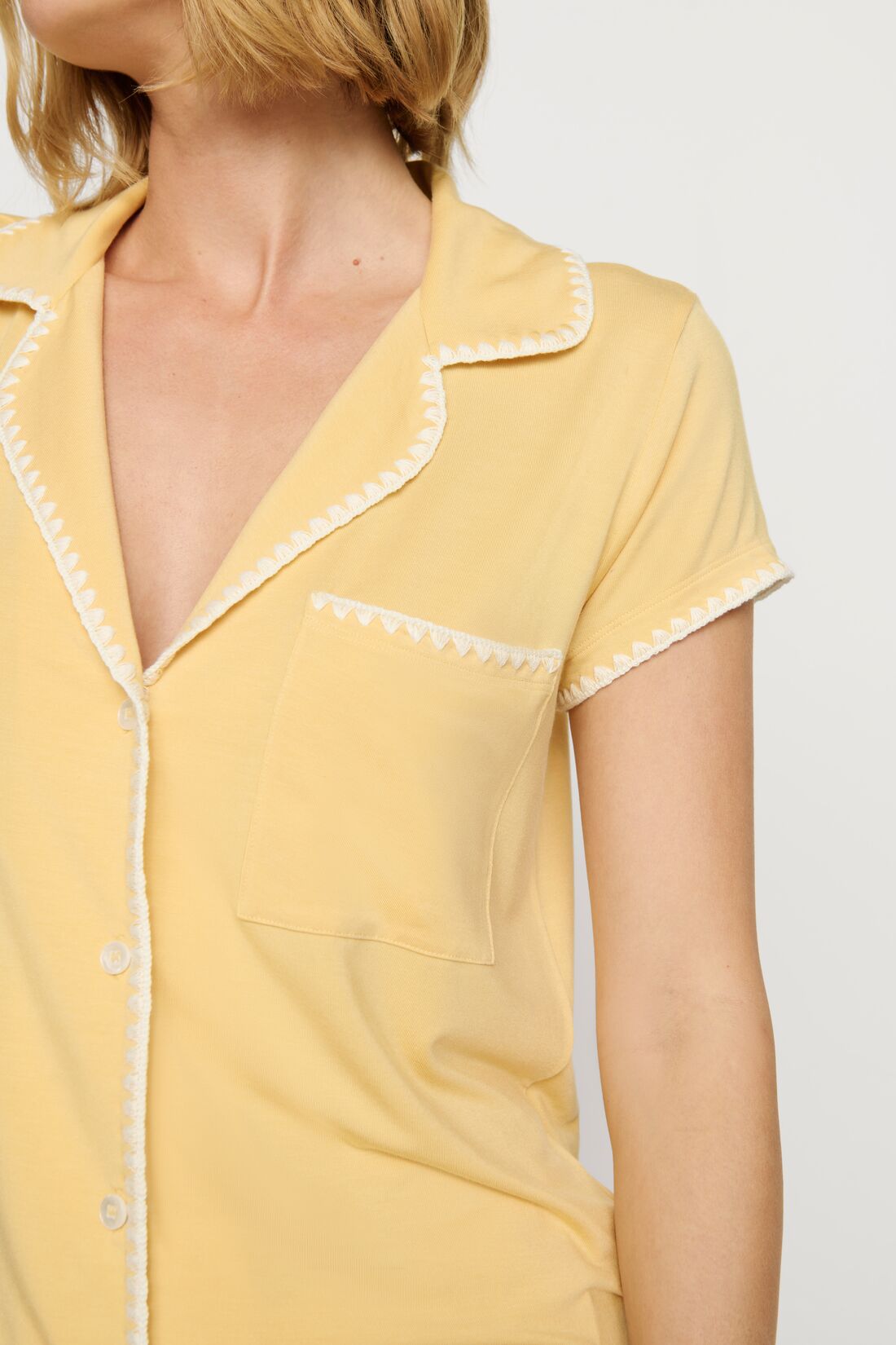 Eberjey Frida Shortie PJ Set - Sunbeam / Ivory