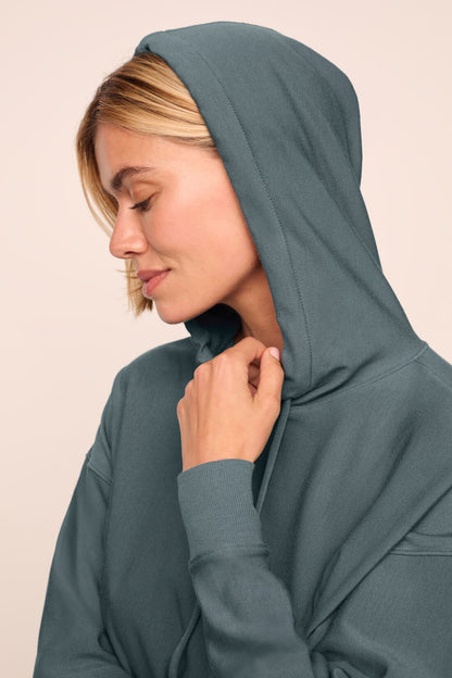 Eberjey Softest Sweats Hoodie - Stone Blue