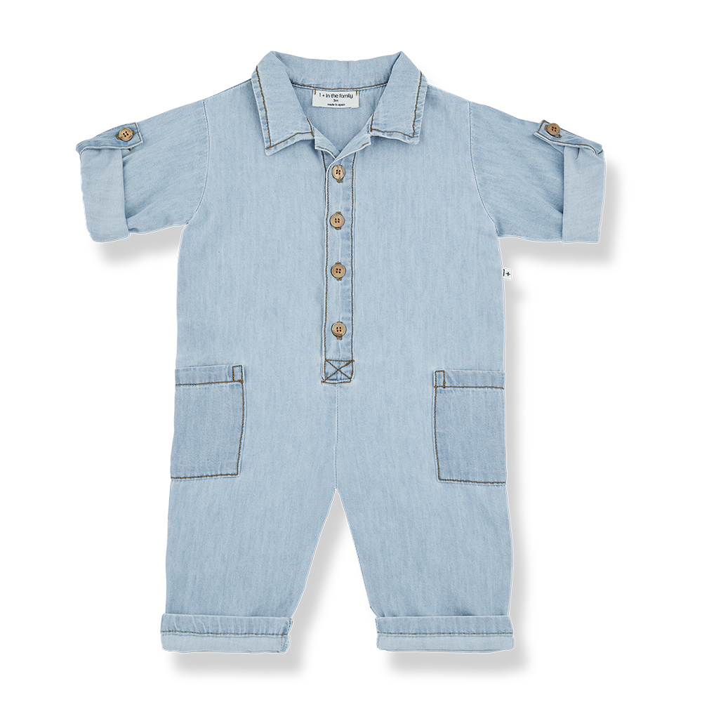 1 + In The Family Massimo Long Sleeve Overall - Denim