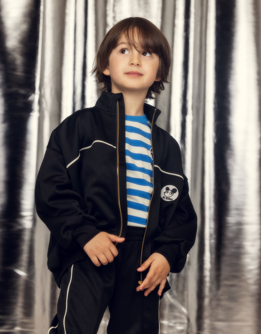 Mini Rodini Ritzratz Patch Tracksuit Jacket - Black