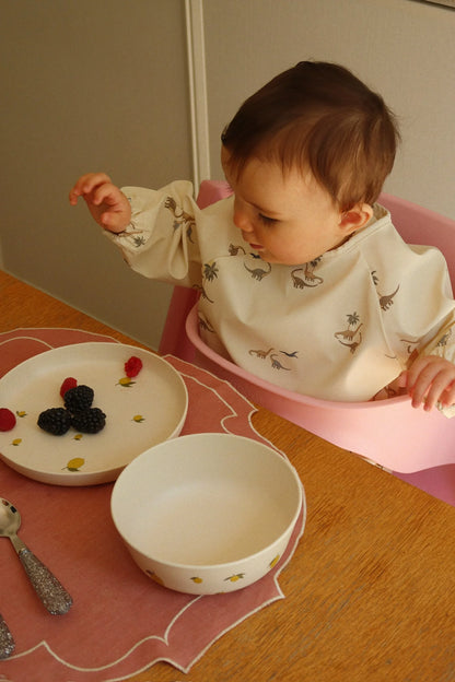 Konges Sløjd 2 Pack Dinner Bib With Sleeves - Kubi / Rain Forest