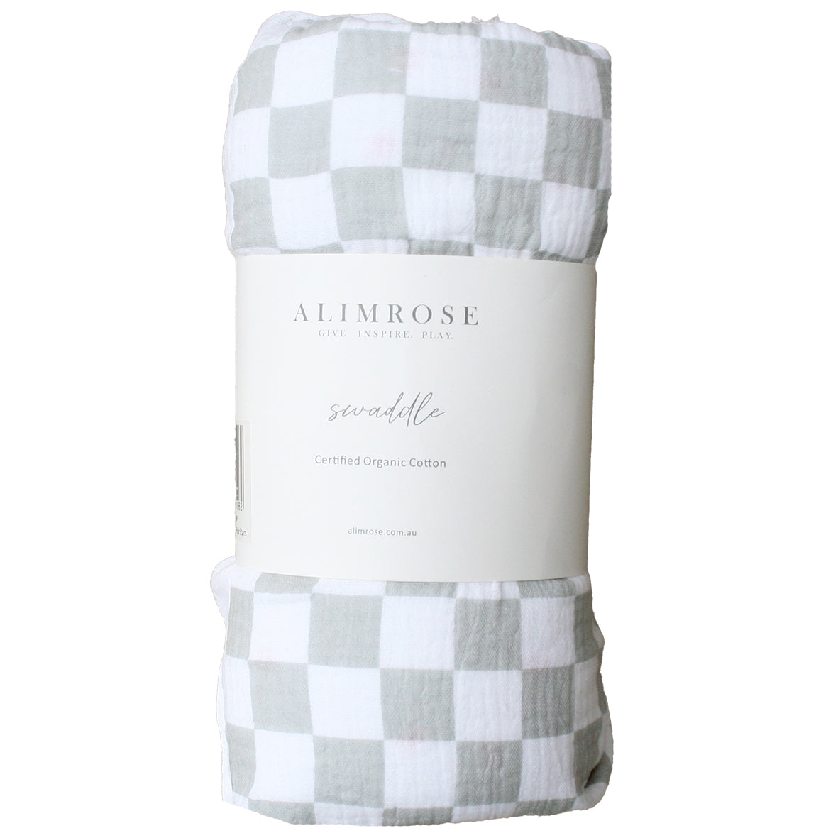 Alimrose Muslin Swaddle - Dove Grey Check
