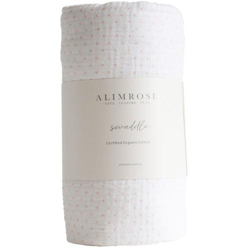 Alimrose Muslin Swaddle - Pink Spot
