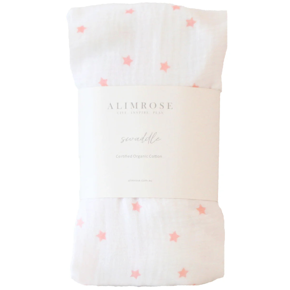 Alimrose Muslin Swaddle - Pink Stars