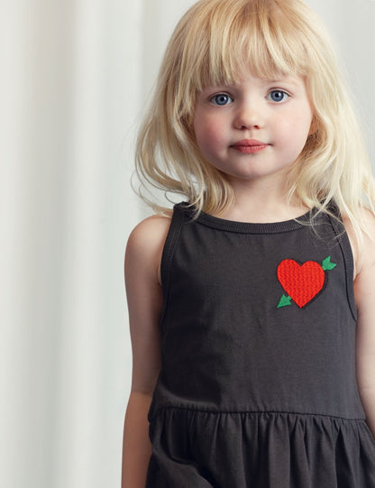 Mini Rodini Arrowed Hearts Embroidered Tank Dress