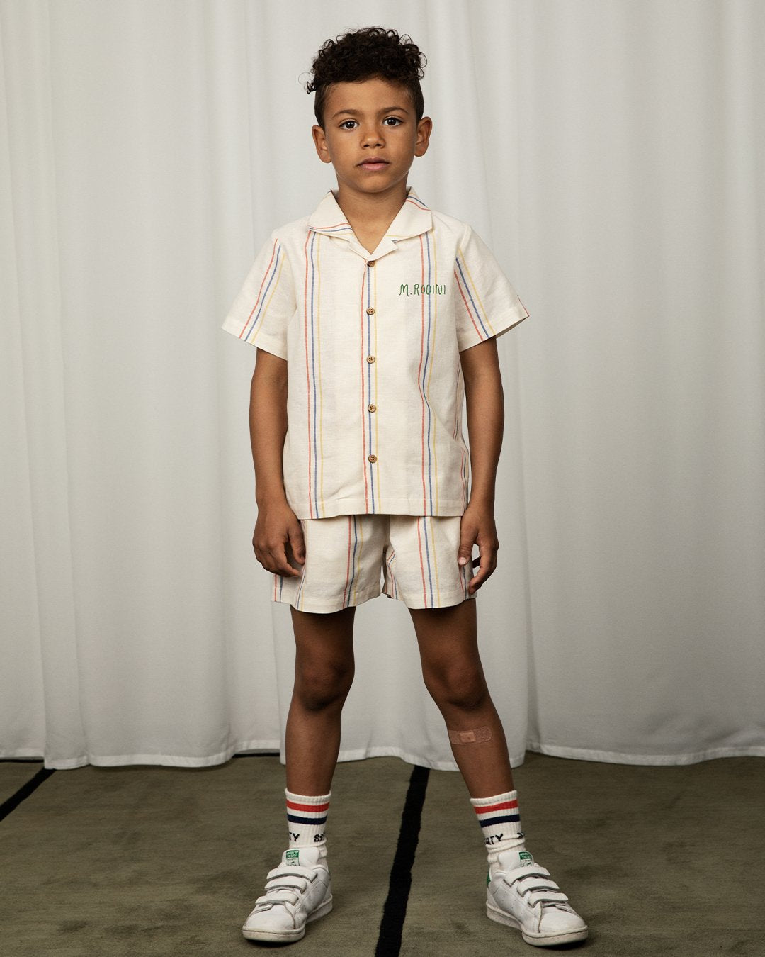Mini Rodini Stripe Woven Shorts - Off White