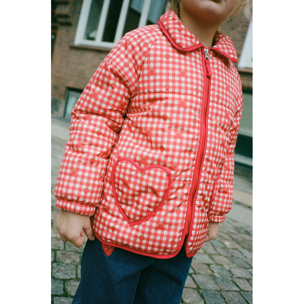Flöss Molly Padded Jacket - Red Berry Gingham