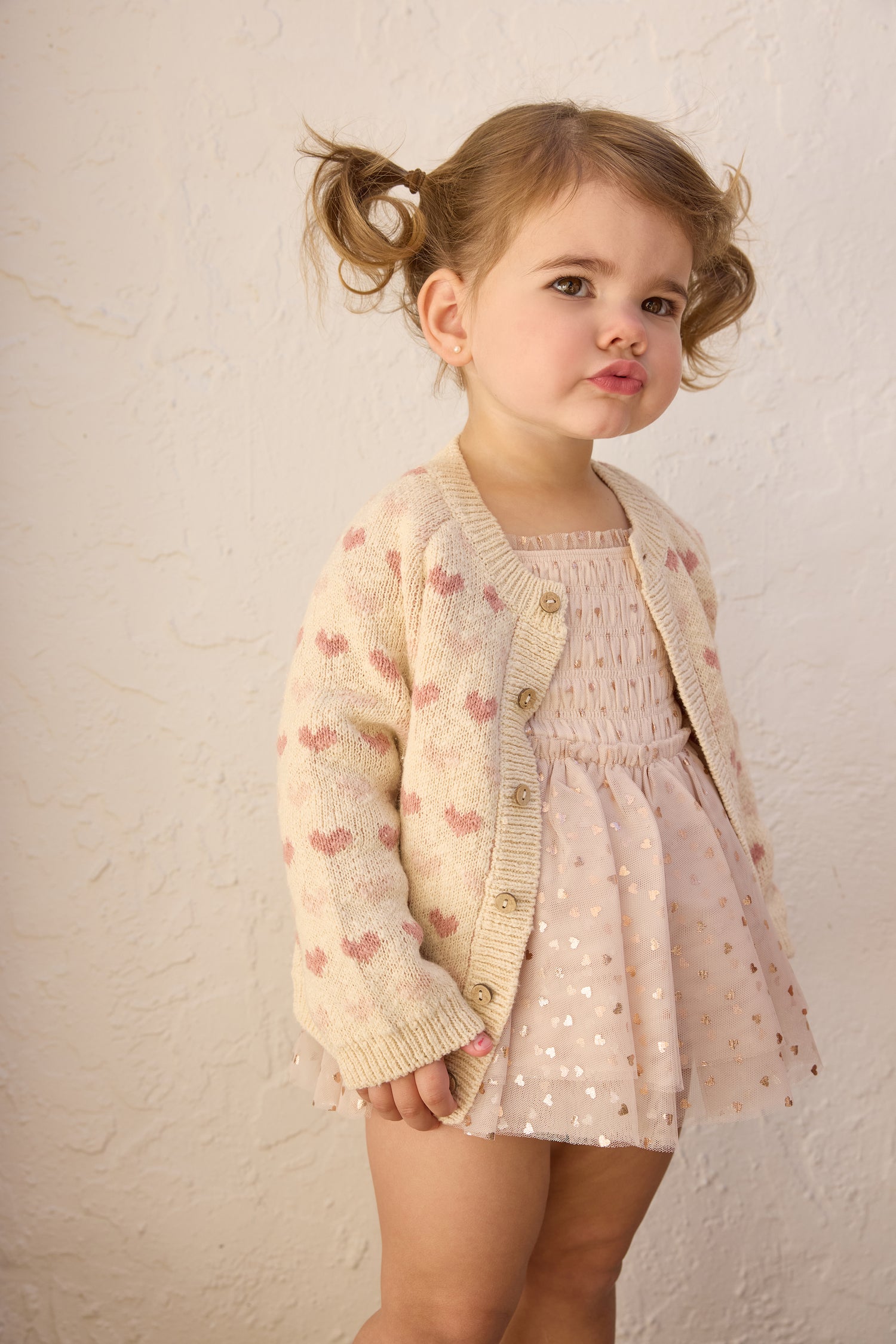 Quincy Mae Knit Cardigan - Hearts