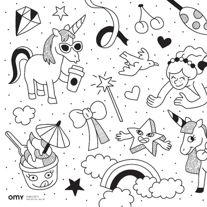 Omy Coloring Pocket Poster - Lily the Unicorn
