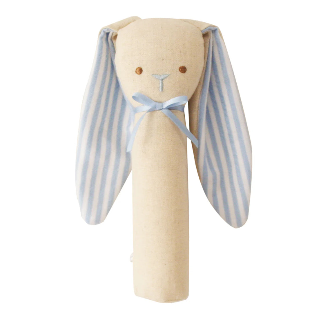 Alimrose Bunny Rattle & Squeaker Linen - Blue