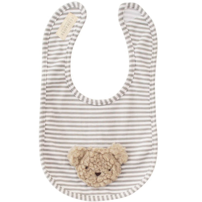 Alimrose Sherpa Bear Bib - Oatmeal