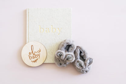 Alimrose Luxe Bunny Booties - Grey