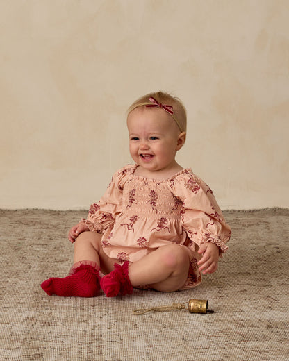 Noralee Autumn Romper - Vintage Ruby