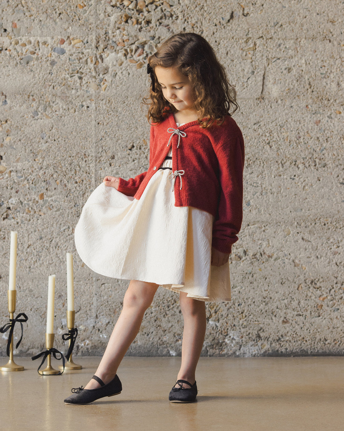 Noralee Bow Cardigan - Ruby