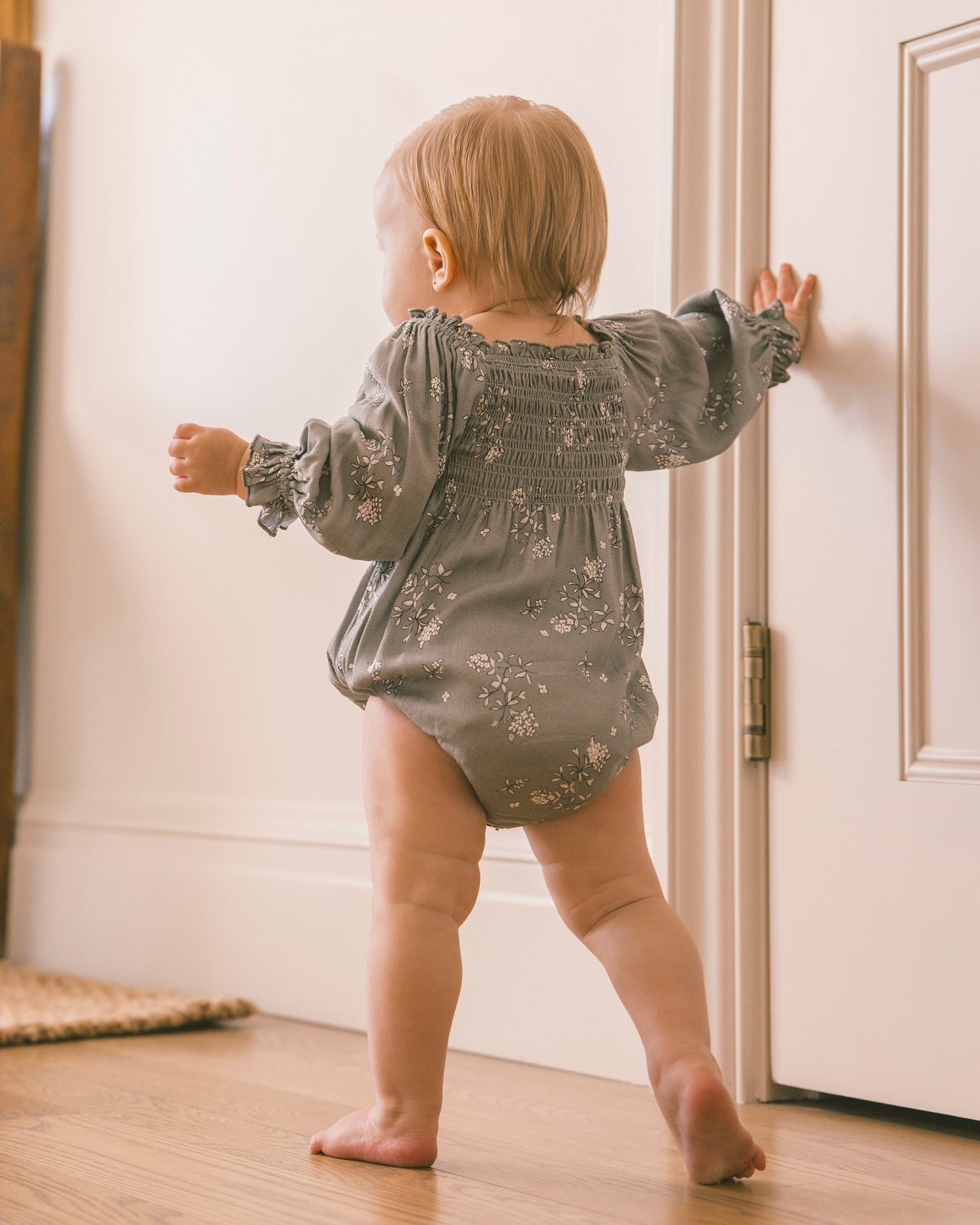 Noralee Autumn Romper - Eucalyptus French Floral