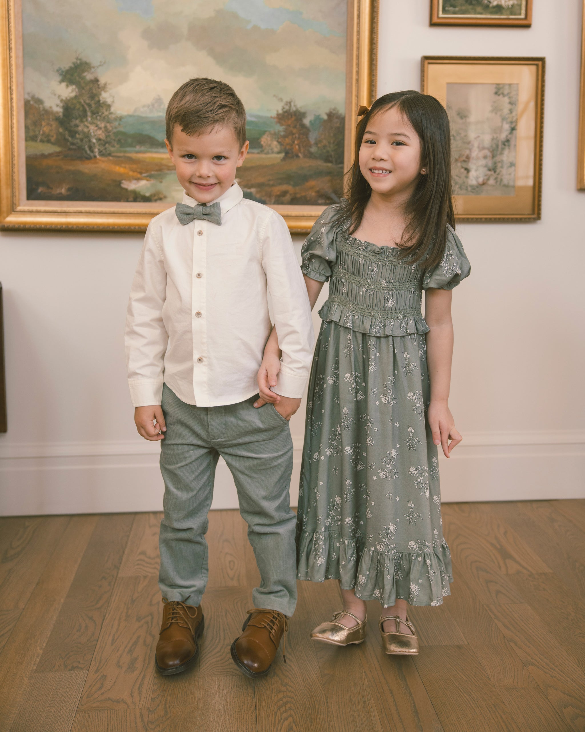 Noralee Maggie Dress - Eucalyptus French Floral