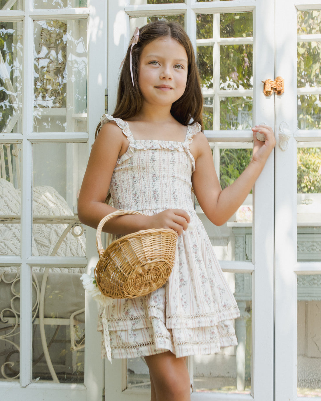 Noralee Birdie Dress - Spring Floral Stripe