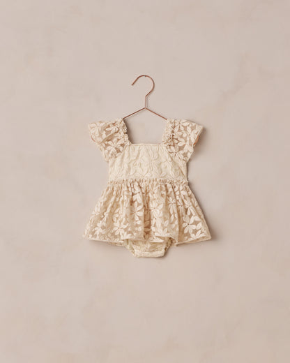 Noralee Margot Romper - Embroidered Daisy