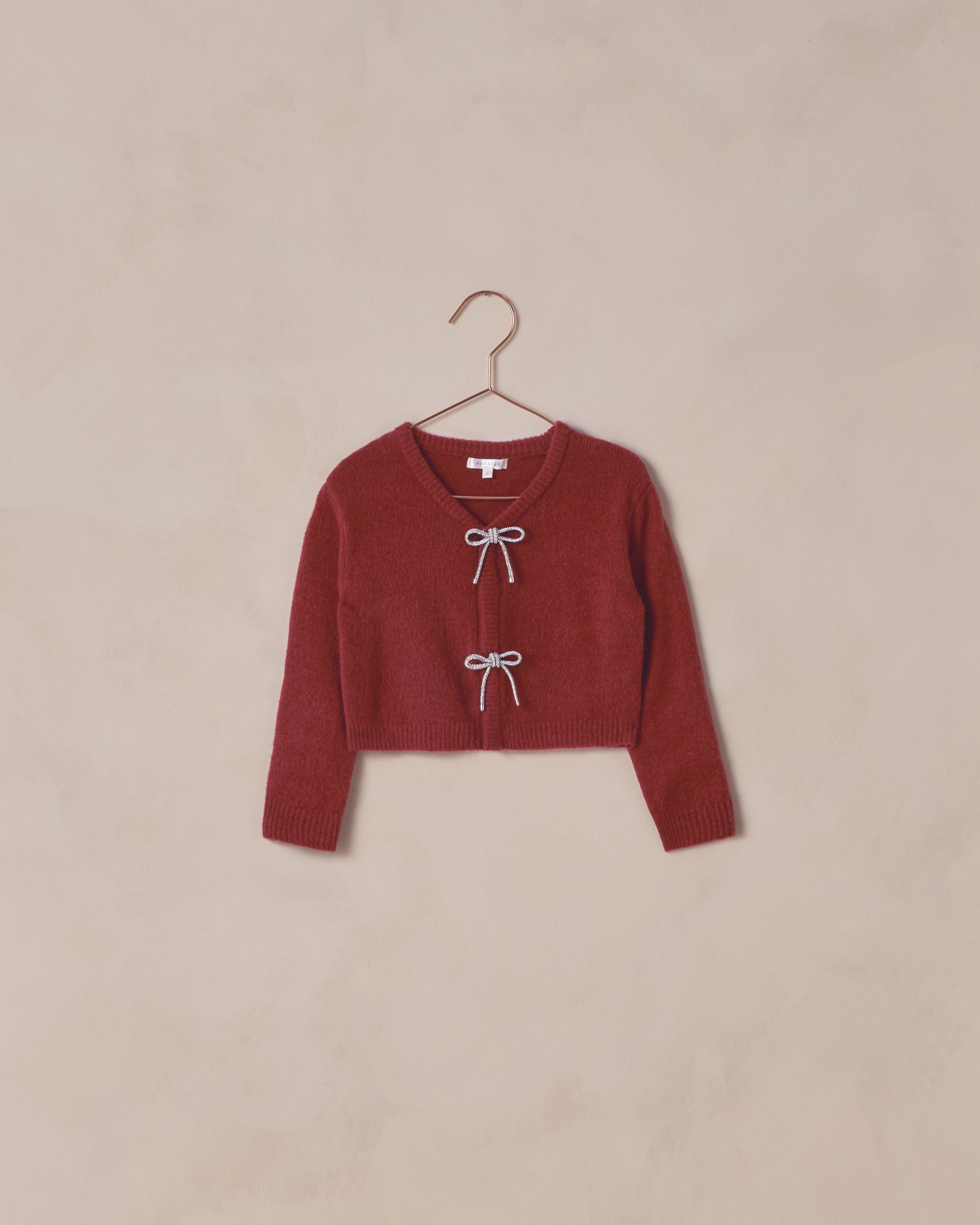 Noralee Bow Cardigan - Ruby