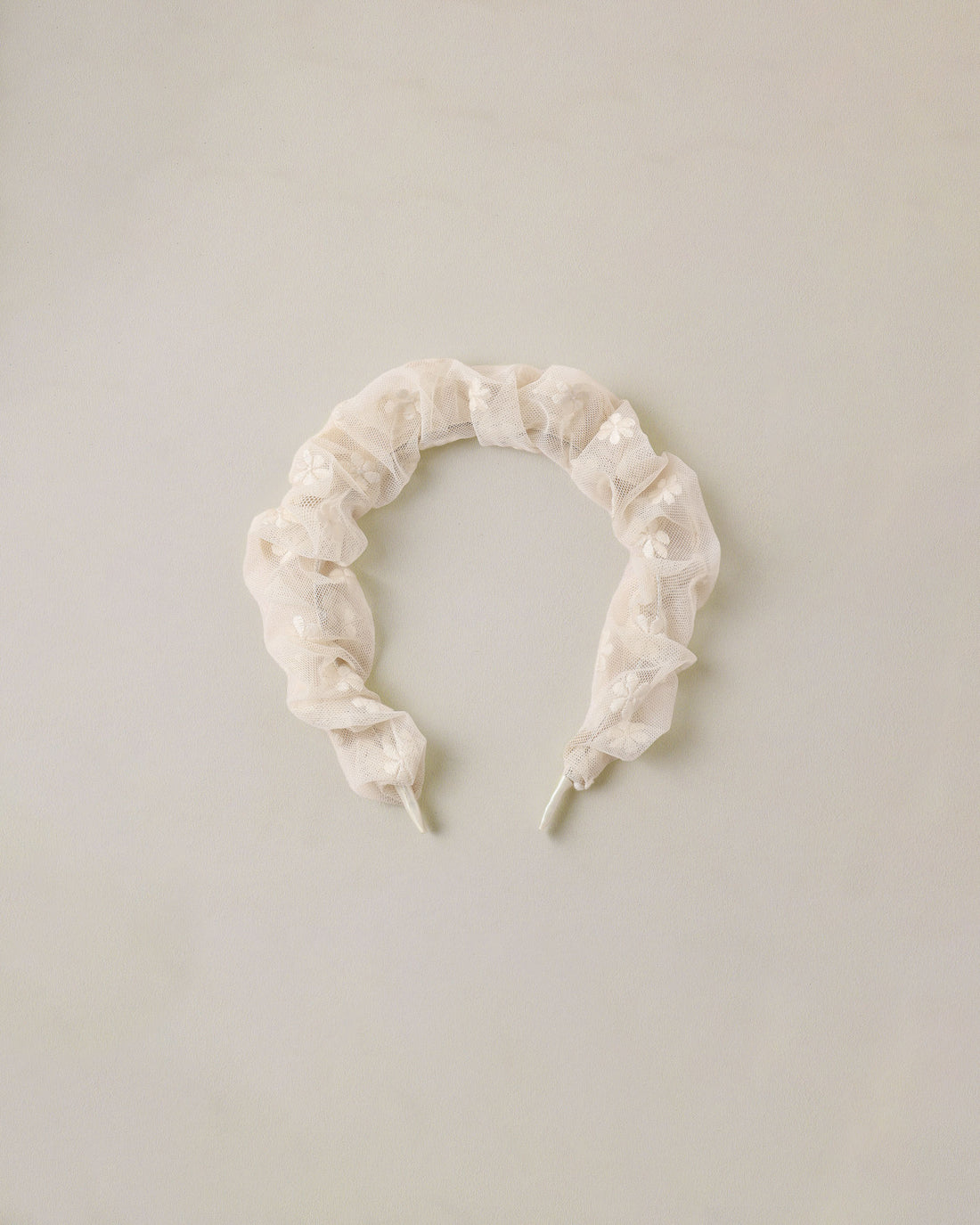 Noralee Gathered Headband - Embroidered Daisy