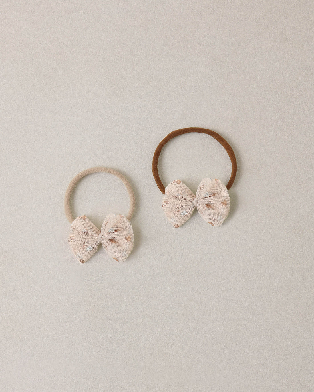 Noralee Flutter Tulle Headband - Rose Gold Hearts