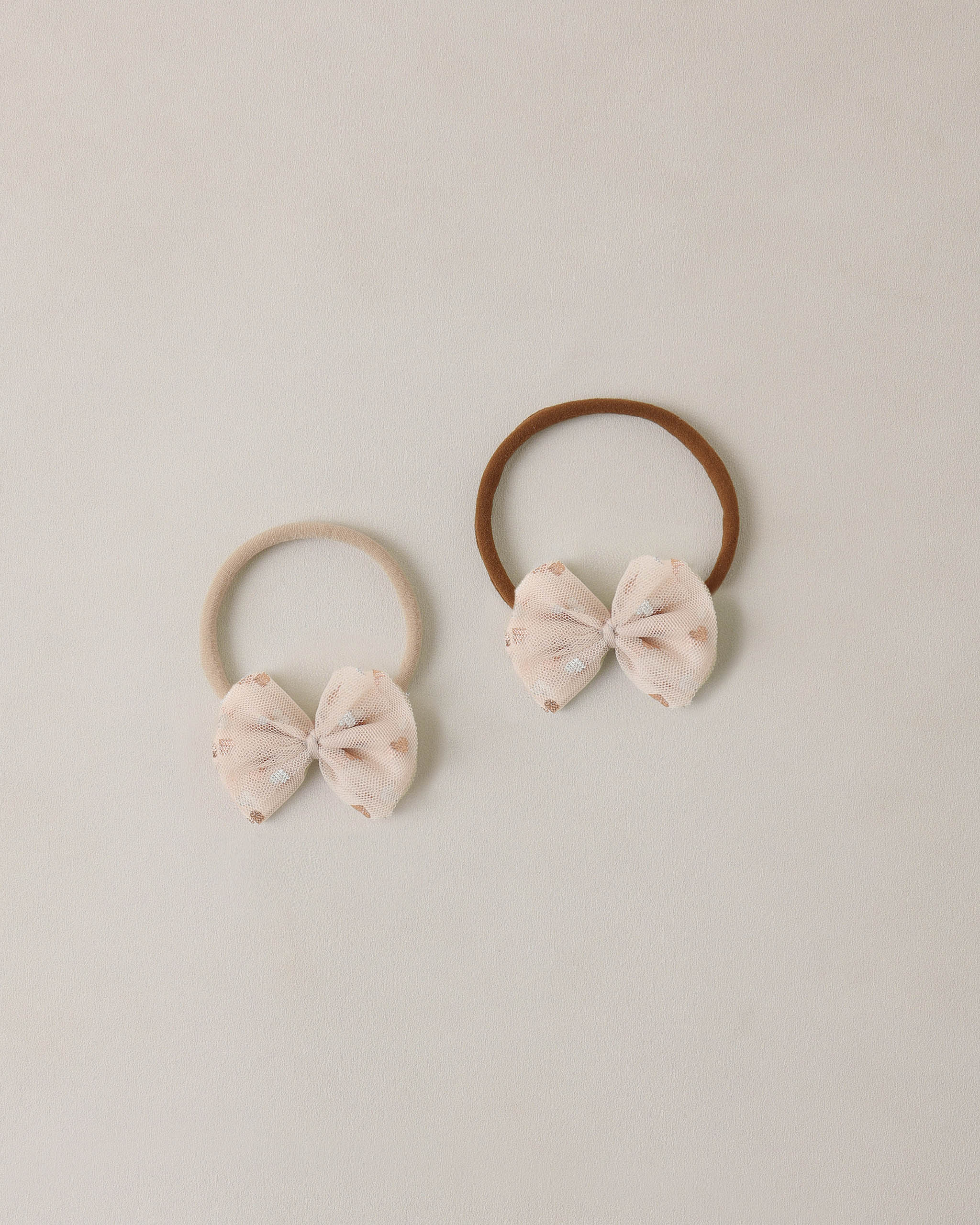 Noralee Flutter Tulle Headband - Rose Gold Hearts