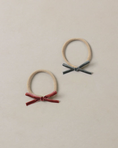 Noralee Baby Bow Headbands - Green, Ruby